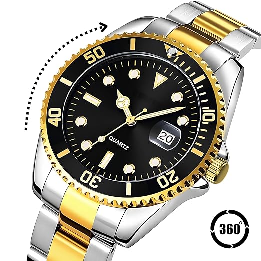 Green Dial Watch for Men with Snap Lock, Premium Stainless Steel